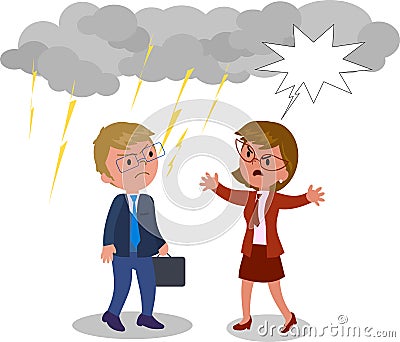 Business man and woman arguing vector Vector Illustration