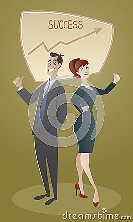 Business man and woman proud of their success Stock Photo