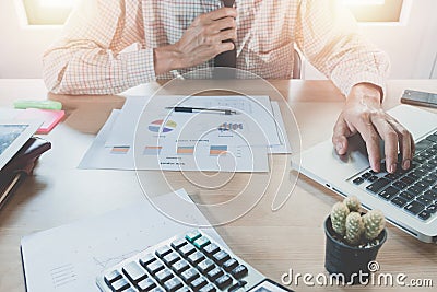 Business man working with digital tablet computer Stock Photo