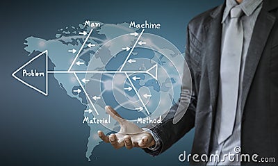 Business man writing concept of business process improve Stock Photo