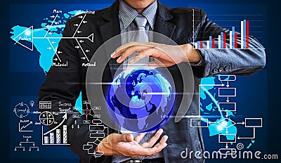 Business man writing concept of business process improve Stock Photo