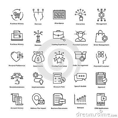 Business Management and Growth Vector Line Icons 43 Stock Photo