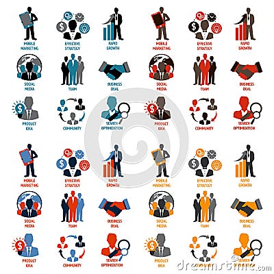 Business and management icons Vector Illustration