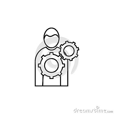 Business management man with tools icon Vector Illustration