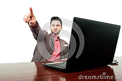 Business manager firing an employee Stock Photo