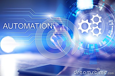 Business and manufacturing process Automation, smart industry, innovation and modern technology concept. Stock Photo