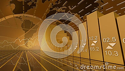 Business market background with stock diagramm Stock Photo