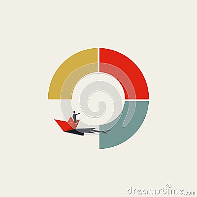 Business market entry straregy vector concept. Symbol of expansion, challenge, growth opportunity. Minimal illustration Vector Illustration