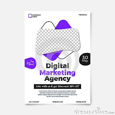 Business marketing vertical poster template design. Cartoon Illustration
