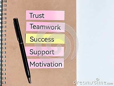 Business mechanism strategy concept written on sticky note. Stock Photo