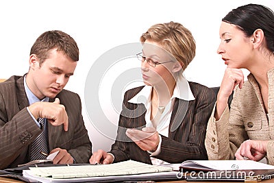 Business meeting 2 - 2 woman, 1 man Stock Photo