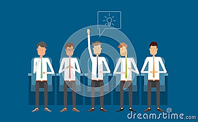 Business meeting and bainstorming.group people.business thinking Vector Illustration