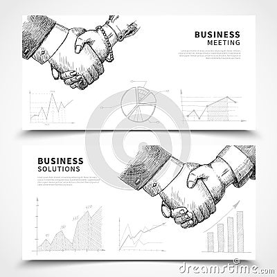 Business Meeting Banner set Vector Illustration