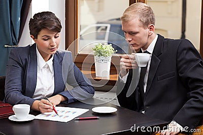 Business meeting in coffeehouse Stock Photo