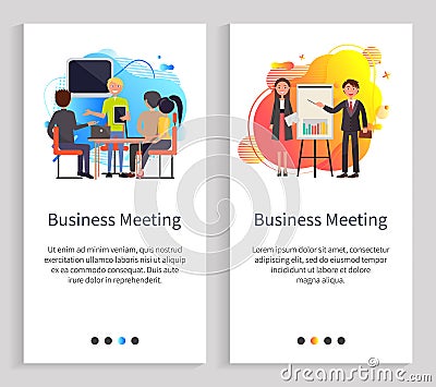 Business Meeting, Conference of Partners Vector Vector Illustration