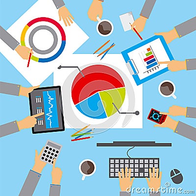 Business meeting, discuss the plan Vector Illustration