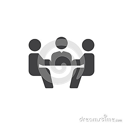 Business meeting icon vector, filled flat sign, solid pictogram isolated on white. Symbol, logo illustration. Vector Illustration