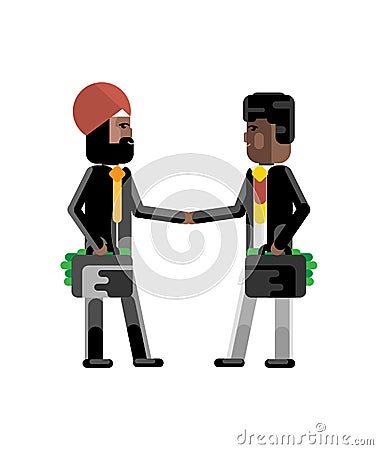 Business meeting indian and african businessmen Vector Illustration