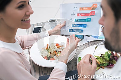 Business meeting in luxury restaurant Stock Photo