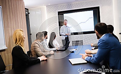 Business meeting in modern conference room Stock Photo