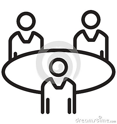 Business Meetings, Training line isolated vector icon can be easily modified and edit Vector Illustration