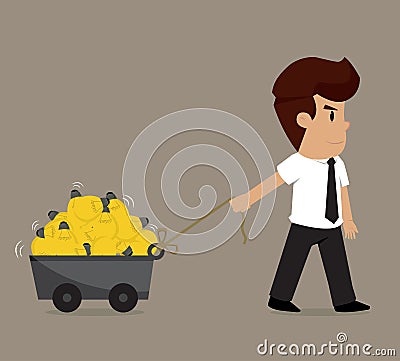 Business men transporting the bulb ideas Vector Illustration