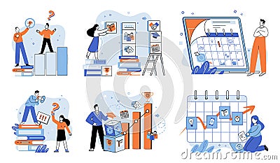 Business mentor. Effective leadership is crucial for success any business Vector Illustration