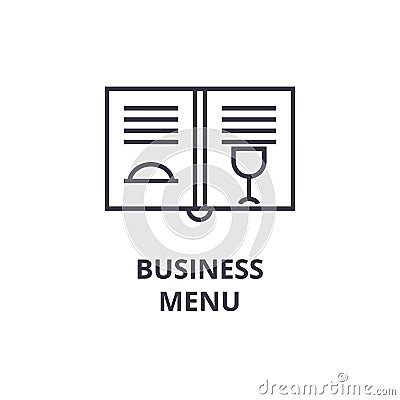 Business menu line icon, outline sign, linear symbol, vector, flat illustration Vector Illustration