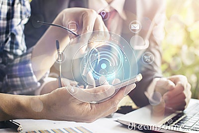 Business and mobility communications concept Stock Photo