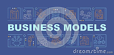 Business models navy word concepts banner Vector Illustration