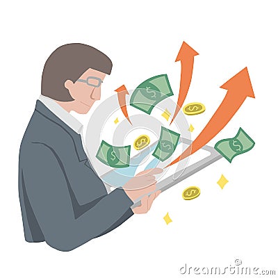 Business people manage money profit vector illustration Vector Illustration