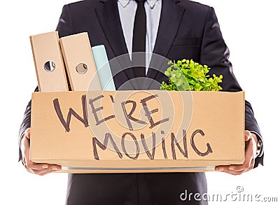 Business moving in office Stock Photo