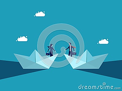 Business negotiations and business agreements. merger Vector Illustration