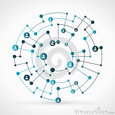 Business network grid Vector Illustration