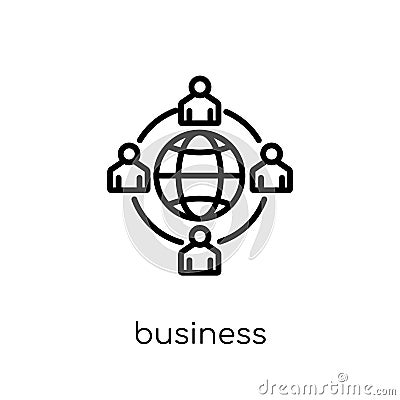 business networking icon. Trendy modern flat linear vector business networking icon on white background from thin line general co Vector Illustration