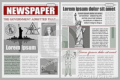 Business Newspaper. Financial Information. Vector Illustration