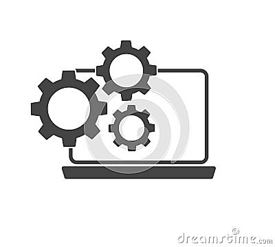 Business object vector icon. System performance tuning, management on white isolated background Vector Illustration