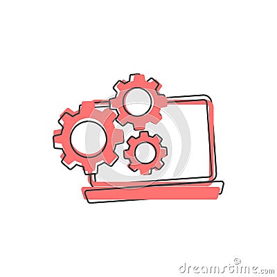Business object vector icon. System performance tuning, management on white isolated background Vector Illustration