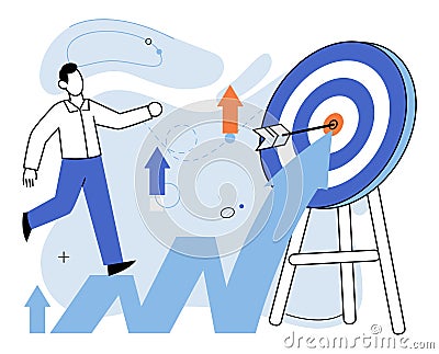 Business objectives. Setting clear business objectives is crucial for success Vector Illustration