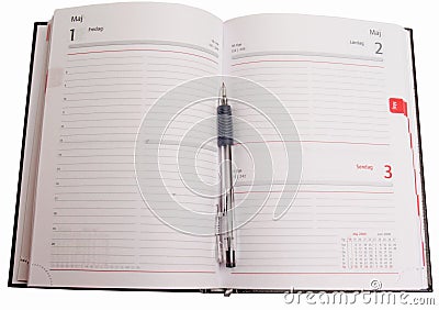 Business Objects - Diary open with room to copy Stock Photo