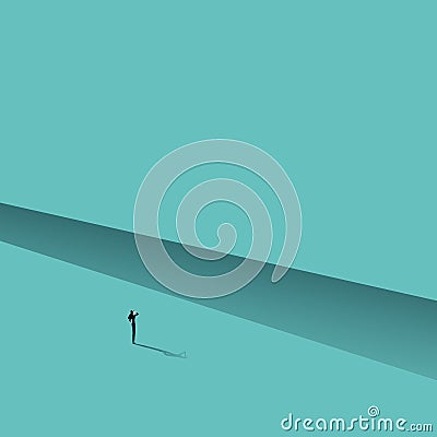 Business obstacle minimal illustration. Symbol of overcoming challenge, find solution, strategy. Vector concept. Vector Illustration