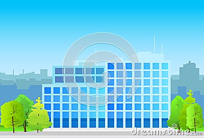 Business office building, real estate silhouette Vector Illustration