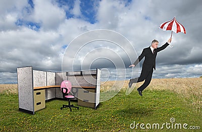 Business Office Cubicle, Cube, Sales, Marketing Stock Photo