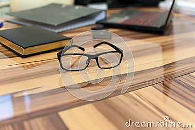 business office glasses on the table Stock Photo