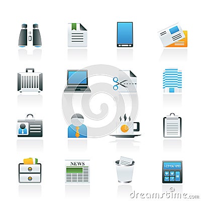 Business and office elements icons Vector Illustration