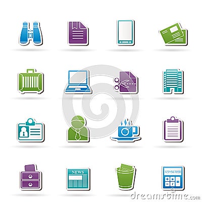 Business and office elements icons Vector Illustration