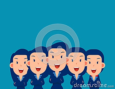 Business and office employees. Business team concept. Vector illustration in cartoon style Vector Illustration