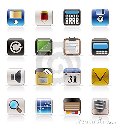 Business, Office and Finance Icons Vector Illustration