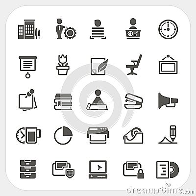 Business and Office icons set Vector Illustration