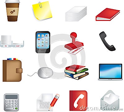 Business office items icon Vector Illustration